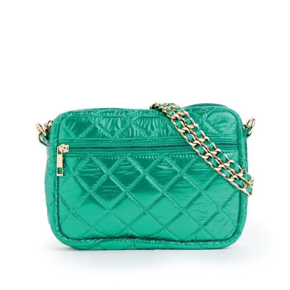 NWT Sueellen Quilted Small Crossbody Bag with Gold Chain Strap